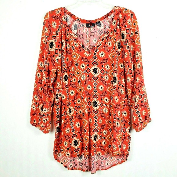 A.L.C. Tops - ALC At Last Classics Tunic Blouse Boho Peasant XL